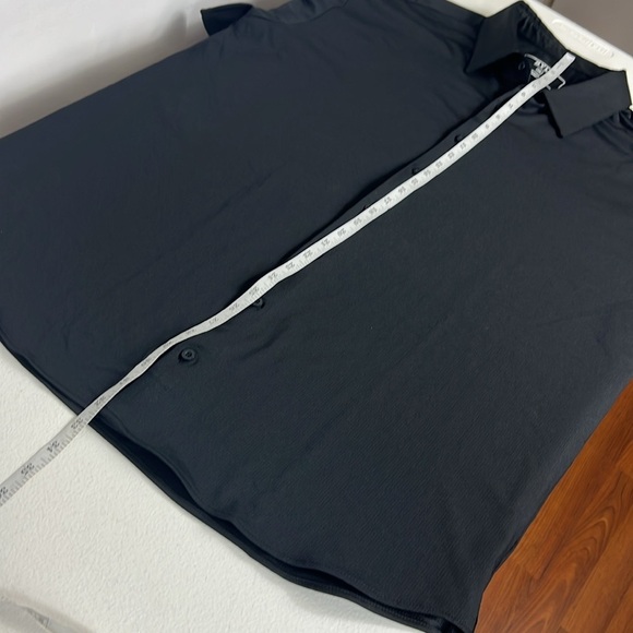 BYLT Sz XXL Button Shirt Black Premium Basics Executive Fit Short Sleeve Stretch - Picture 6 of 12